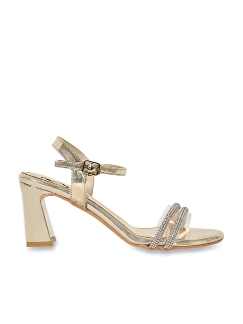 Jove Women's Golden Ankle Strap Sandals