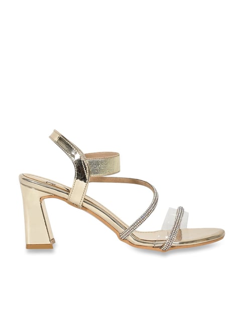 Jove Women's Golden Ankle Strap Sandals