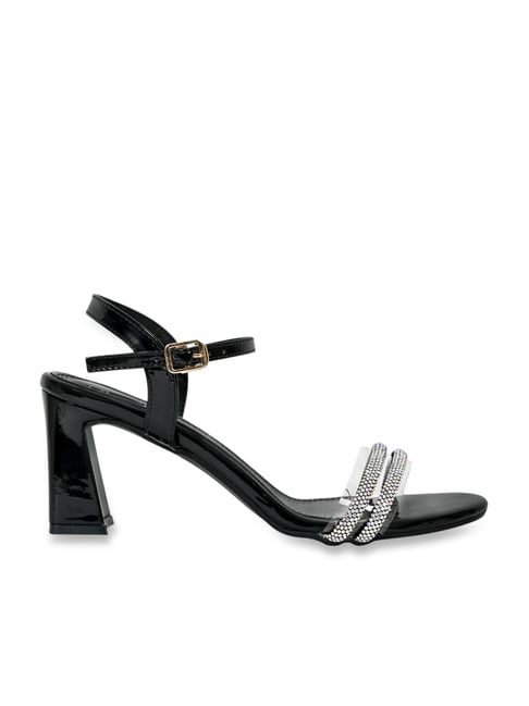 Jove Women's Black Ankle Strap Sandals