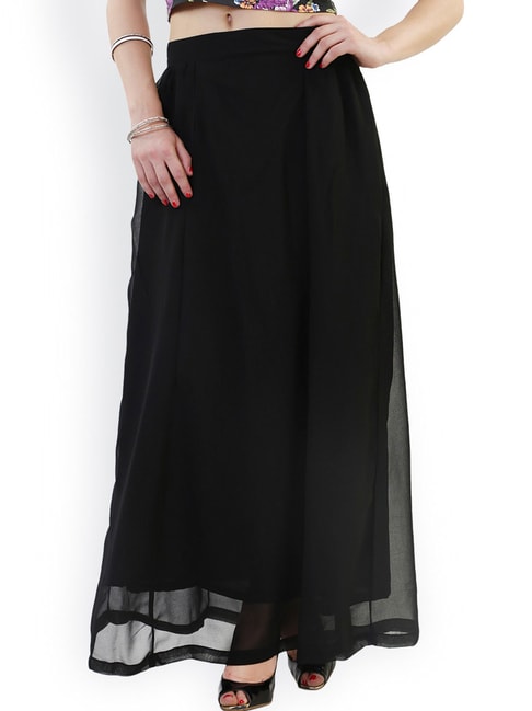 Belle Fille Black Maxi Skirt Price in India