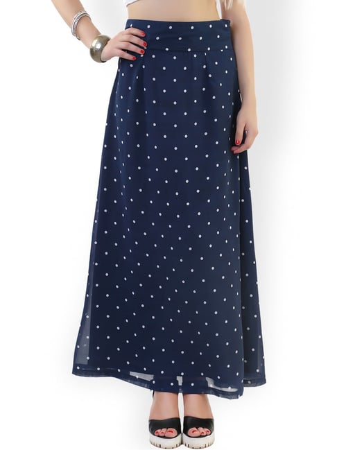 Belle Fille Navy Printed Skirt