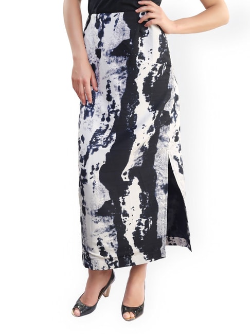 Belle Fille Black & White Tie-dye Skirt Price in India