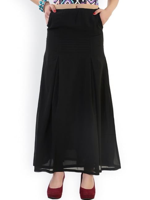 Belle Fille Black Maxi Skirt Price in India