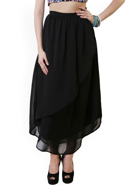 Belle Fille Black Maxi Skirt Price in India