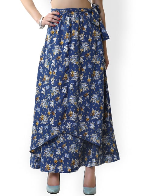Belle Fille Blue Floral Print Skirt Price in India