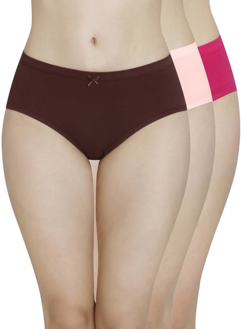 Amante Brown & Pink Cotton Hipster Panties Price in India