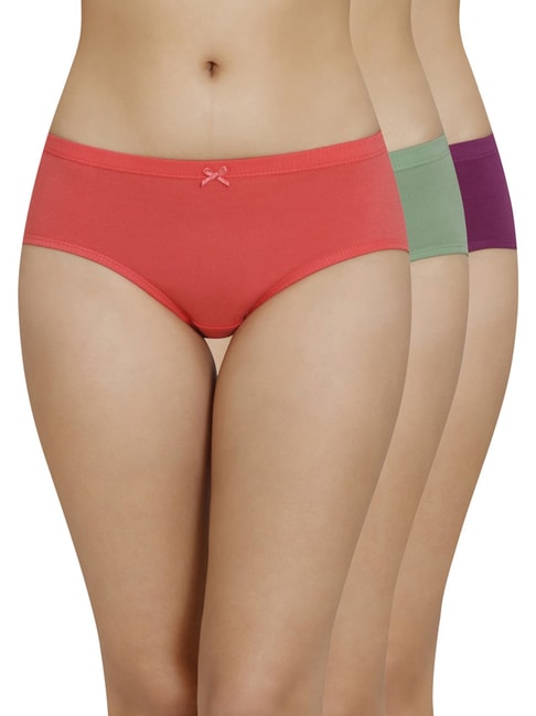 Amante Coral & Green Cotton Hipster Panties Price in India