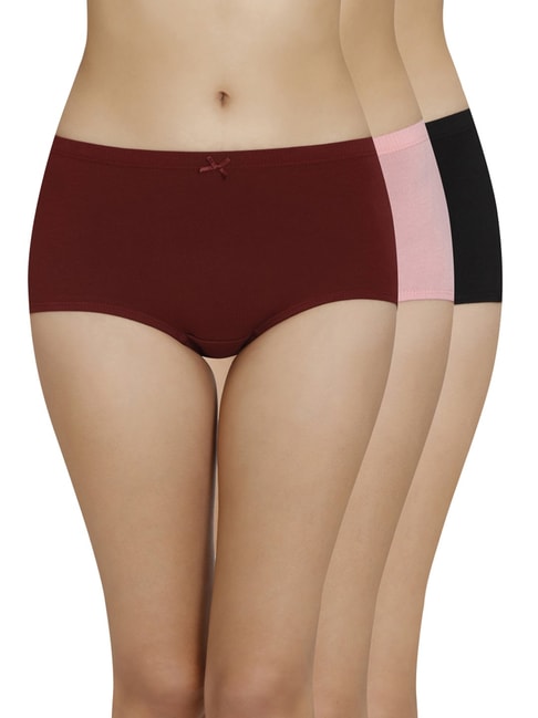 Amante Brown & Pink Cotton High Rise Panties Price in India