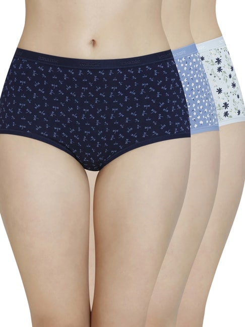 Amante Blue Cotton Printed High Rise Panties Price in India