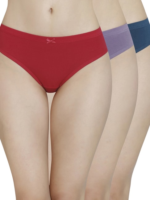 Buy Amante Red & Purple Cotton Bikini Panties for Women Online @ Tata CLiQ