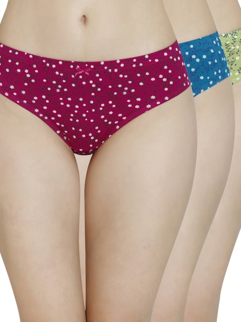 Amante Magenta & Blue Cotton Printed Bikini Panties Price in India