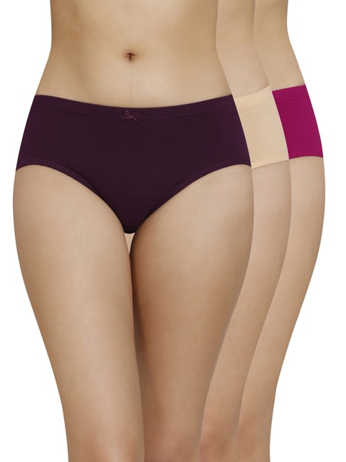 Amante Purple & Beige Cotton Hipster Panties Price in India
