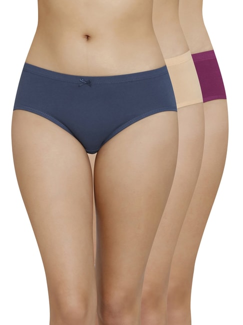 Amante Blue & Beige Cotton Hipster Panties Price in India