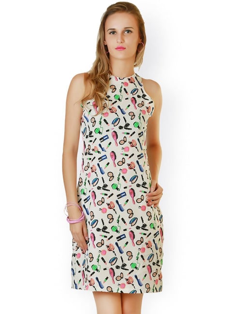 Belle Fille White Printed Dress Price in India