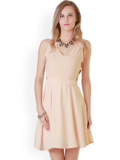 Belle Fille Peach Regular Fit Dress Price in India
