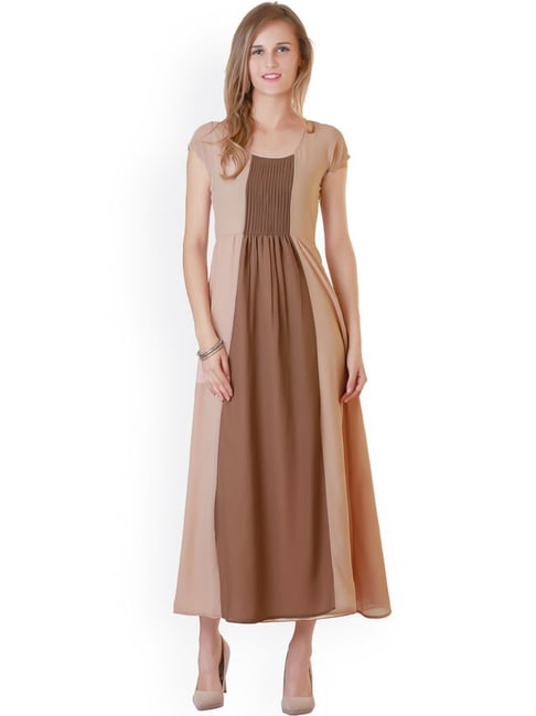 Belle Fille Brown Regular Fit Dress Price in India