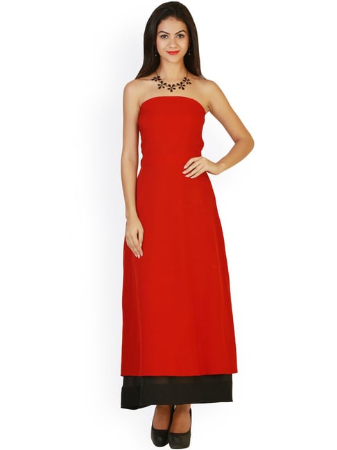 Belle Fille Red Regular Fit Dress Price in India