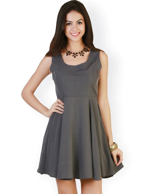 Belle Fille Grey Regular Fit Dress Price in India