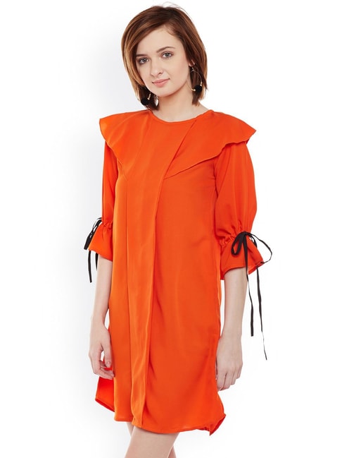Belle Fille Orange Regular Fit Dress Price in India
