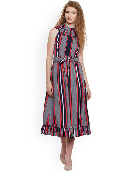 Belle Fille Multicolor Striped Dress Price in India