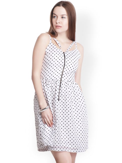 Belle Fille White & Black Printed Dress Price in India