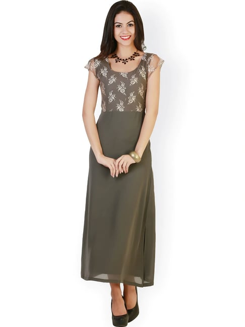 Belle Fille Grey Lace Dress Price in India