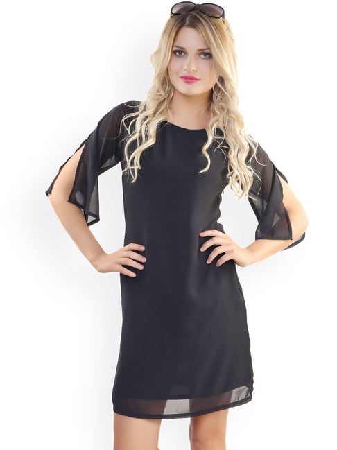 Belle Fille Black Regular Fit Dress Price in India