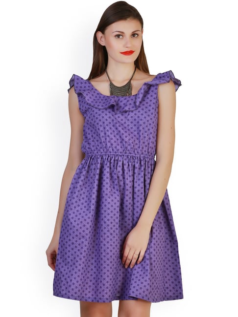 Belle Fille Purple Printed Dress Price in India