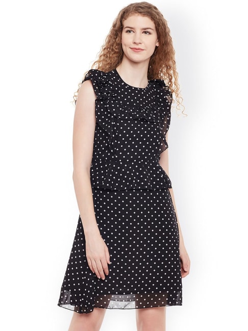 Belle Fille Black & White Printed Dress Price in India