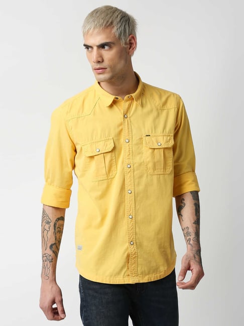 Pepe Jeans Yellow Regular Fit Shirt