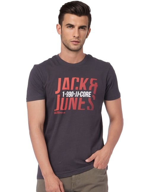 Jack & Jones Dark Grey Printed T-Shirt