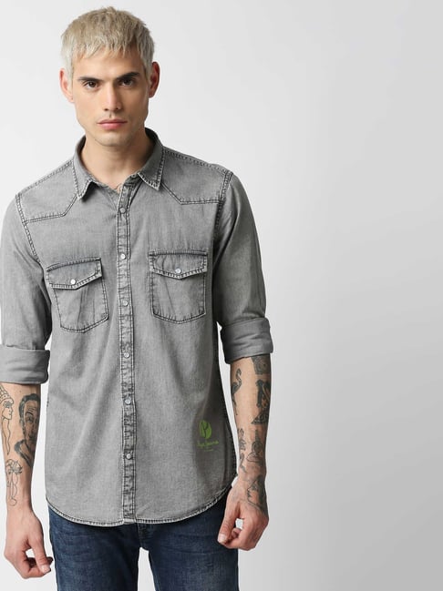 Pepe Jeans Grey Regular Fit Shirt