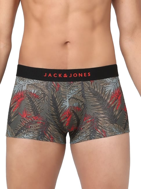 Jack & Jones Grey Printed Trunks