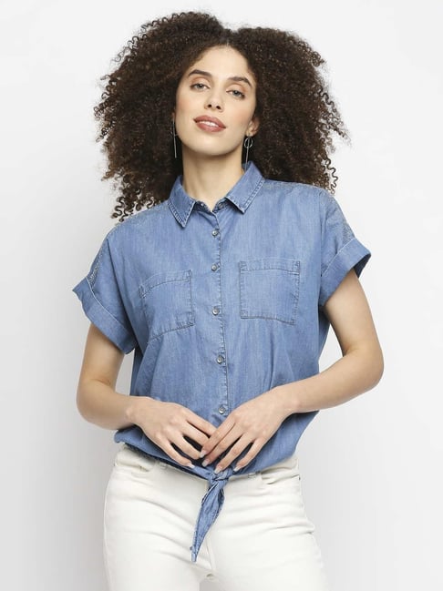 PEPE JEANS, Blue Women's Denim Shirt