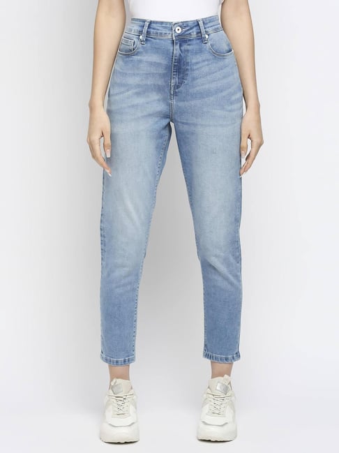 Buy Pepe Jeans Light Blue Slim Fit Jeans for Women Online @ Tata CLiQ