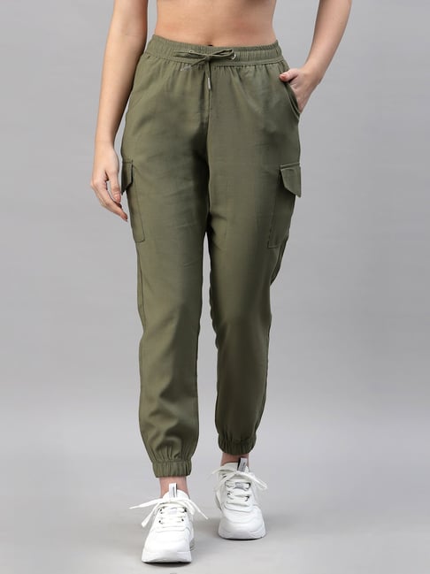 Mode by Red Tape Olive Regular Fit Drawstring Joggers