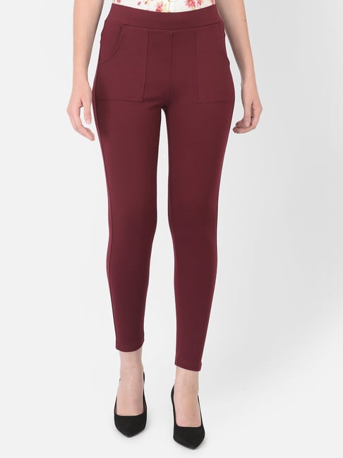 Buy Aurelia Maroon Regular Fit Tights for Women Online @ Tata CLiQ