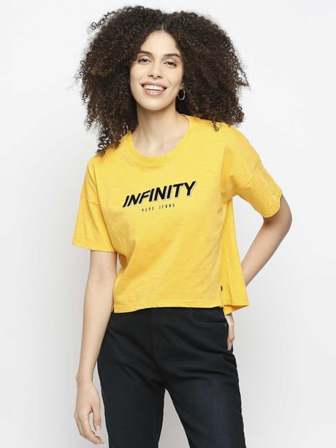 Pepe Jeans Yellow Graphic Print T-shirt