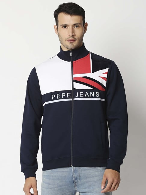 Pepe Jeans Navy Regular Fit Printed Sweatshirt