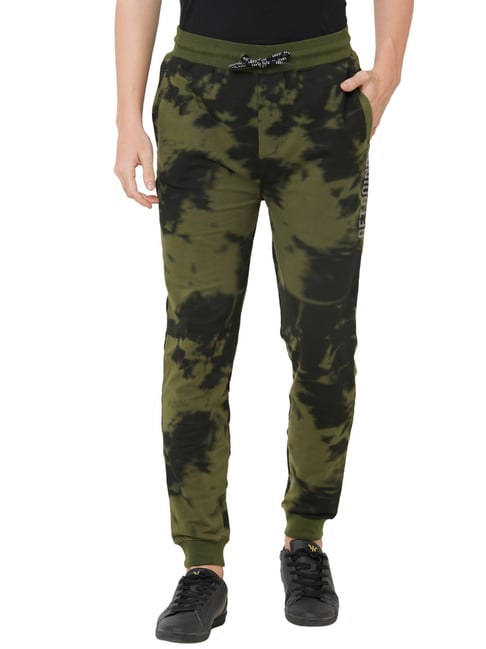 Pepe Jeans Olive Green Regular Fit Camouflage Joggers