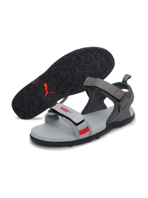 puma gray floater sandals