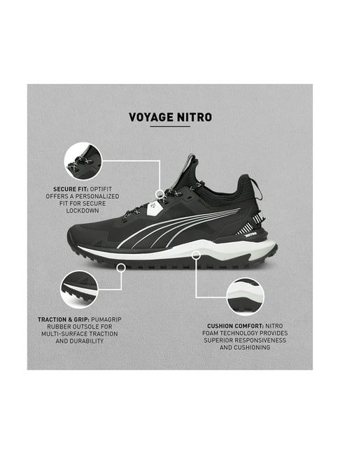 Puma Men's Voyage Nitro Charcoal Black Running Shoes