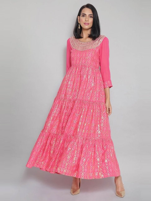 Aurelia Pink Embellished Maxi Dress Price in India