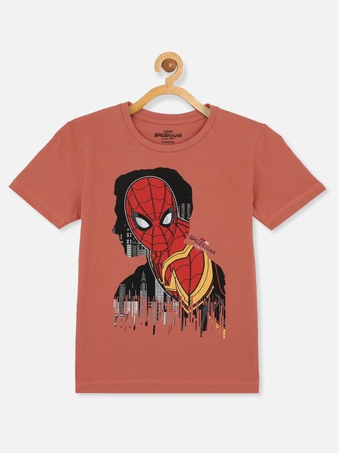 Buy Kidsville Kids Rust Cotton Graphic T-Shirt for Boys Clothing