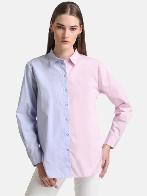 Kazo Pink & Blue Loose Fit Shirt-picture-32