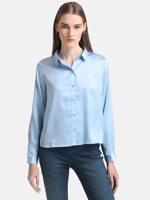 Kazo Blue Regular Fit Shirt Price in India