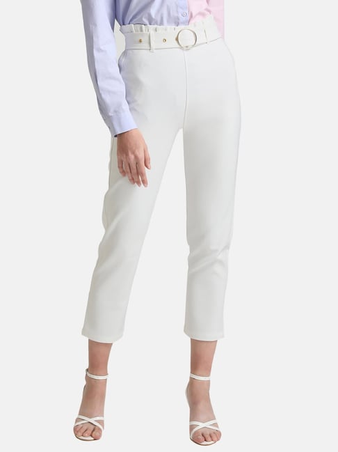 Semi-Couture Dart-Detail Elasticated Cropped Trousers - ShopStyle