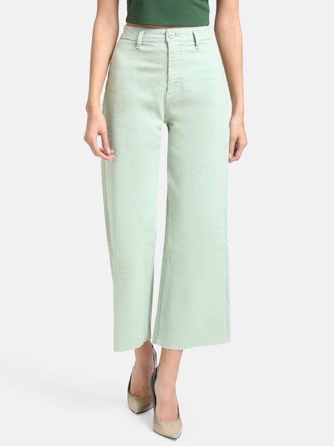 Kazo Green Relaxed Fit High Rise Jeans