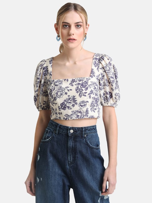 Buy online Women's Crop Square Neck Top from western wear for
