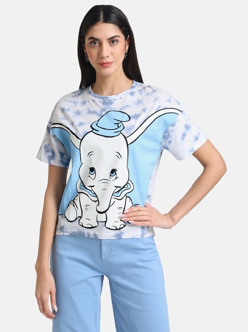 Kazo White Printed Crew T-Shirt - Disney Collection